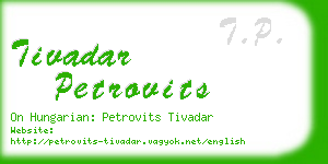 tivadar petrovits business card